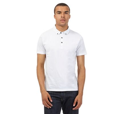 Red Herring White patterned jersey polo shirt